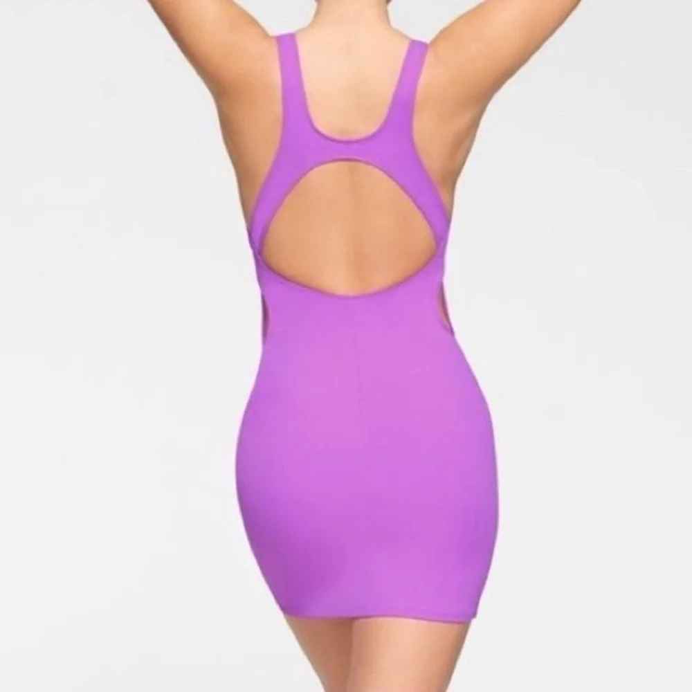 NWT Skims Recycled Swim Cut Out Tank Dress in PINK
